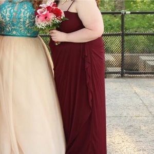 TEAL AND BURGUNDY PROM DRESSES